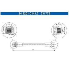 2x ATE Bremsschlauch 21040141 hinten 6Q0611775B 6X0611775