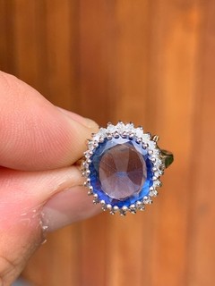 9ct gold diamond sapphire cluster ring