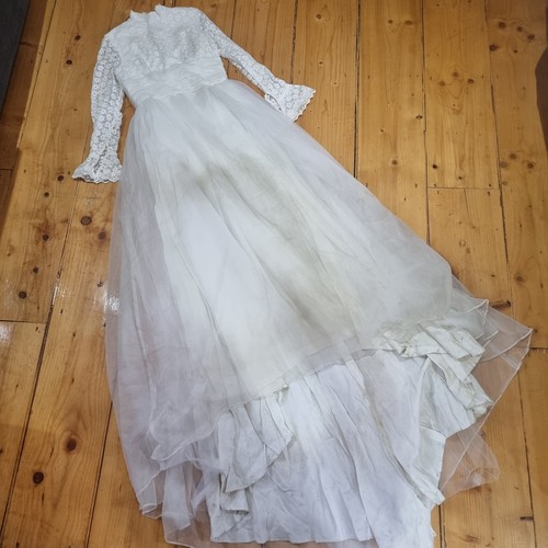 Vintage True 1950s Tulle Grace Kelley Style A Line Wedding Dress 8 - Bild 2 von 8