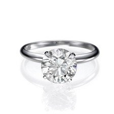 4 Carat Affordable Round Cut Lab Created Diamond Engagement Ring F/VS2 14K White