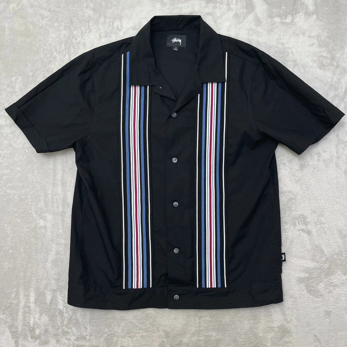 2/14まで掲載・最終値下げ Stussy STRIPE SHIRT Stussy Short Sleeve Striped Casual Button-Down Shirts for Men for