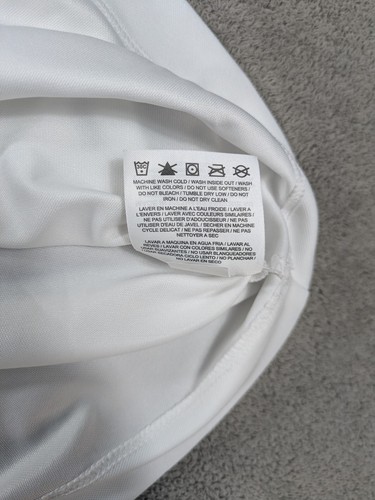 Polo de golf Nike para hombre talla S blanco rosa con logotipo de cuerno largo manga corta Dri Fit - Imagen 6 de 10