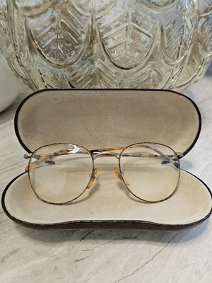 Buffalo Antique Gold Eyeglasses Frames 47-20-140 Round Tortoise Designer RX Fram