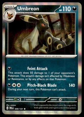 Umbreon 059/131 Holo Rare Prismatic Evolutions Pokemon Near Mint