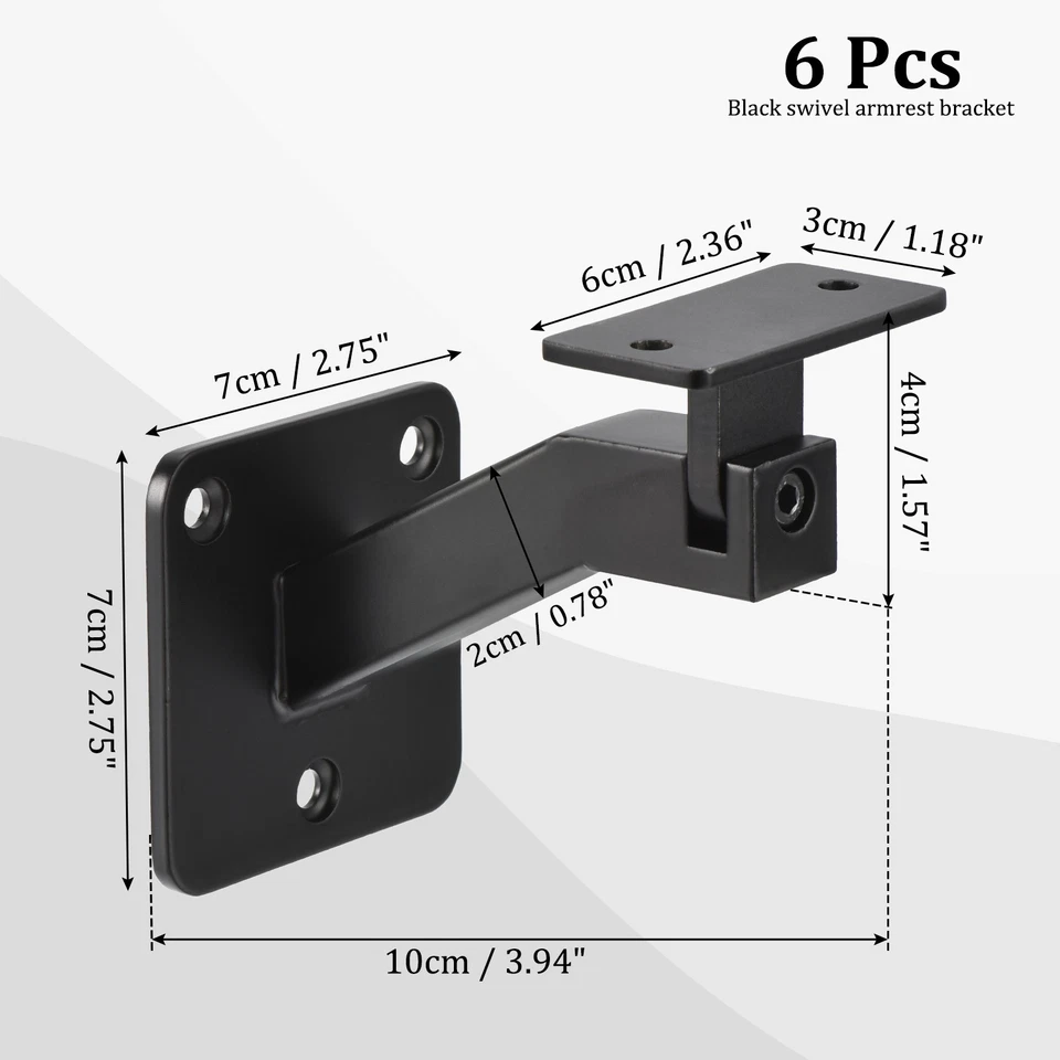 Black Swivel Hand Rail Brackets Adjustable Square Hand Rail Brackets (6pcs) Foto 2 de 4