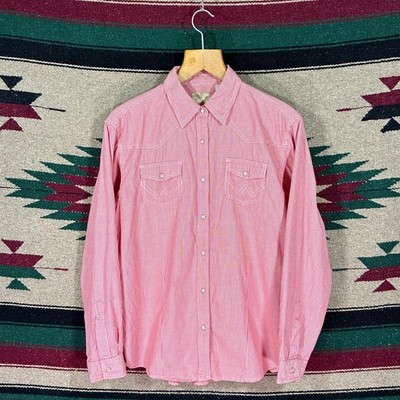 Vintage Wrangler Western Hemd - rot & weiß kariert Baumwolle - Damen Medium