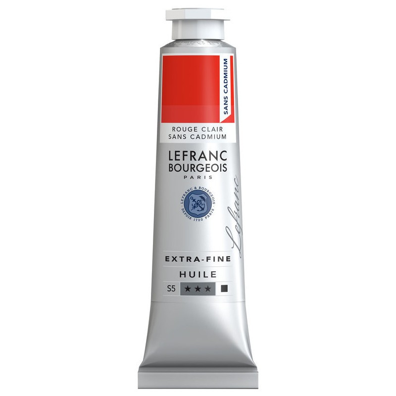Peinture à l'huile extra-fine Lefranc Bourgeois rouge clair sans cadmium pour artistes