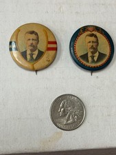 Teddy Roosevelt Political Pins Lot 