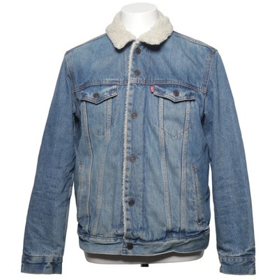 Levi Strauss & Co, Gefütterte Jeansjacke, Herren, Größe: M, Blau/Weiß #5E0