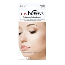 Godefroy MyBrows Long Lasting Eyebrow Transfers, Medium Arch, Medium Brown, 12-P