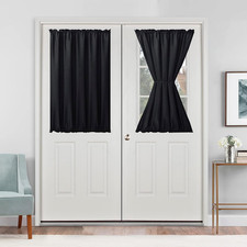 French Door Curtains for Small Window, Rod 52"W X 40"L Pack of 1 Black