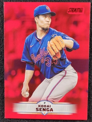 2025 Topps Stadium Club Red Parallel Card #144 Kodai Senga New York Mets 