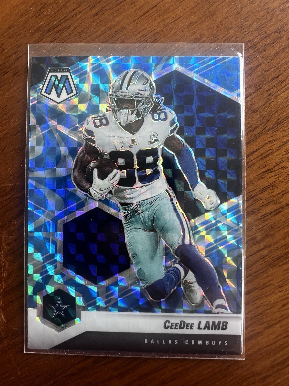 2021 CeeDee Lamb Mosaic#62  Blue Reactive Prizm Parallel