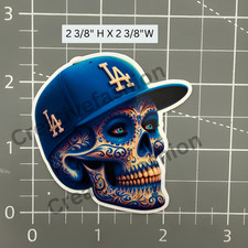 NEW Los Angeles Dodgers LA Dodgers Baseball Vinyl Sugar Skull Sticker 106