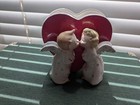 1950s Vintage Valentines KISSING ANGELS Red Heart Sweetheart Planter Vase JAPAN — photo 2