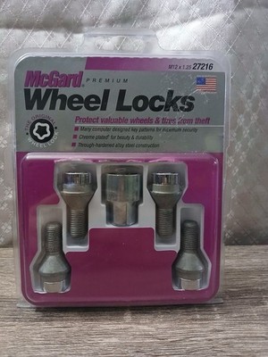 McGard 27216 Chrome Bolt Style Cone Seat Wheel Locks (M12 x 1.25) Set of 4 Locks