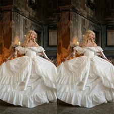 White Princess Prom Dress Off Shoulder Bow Corset Sleeveless Formal Evening Gown