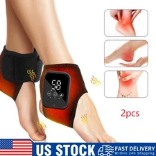2pcs Electric Foot Ankle Massager Pain Relief Vibration Infrared Hot Compress
