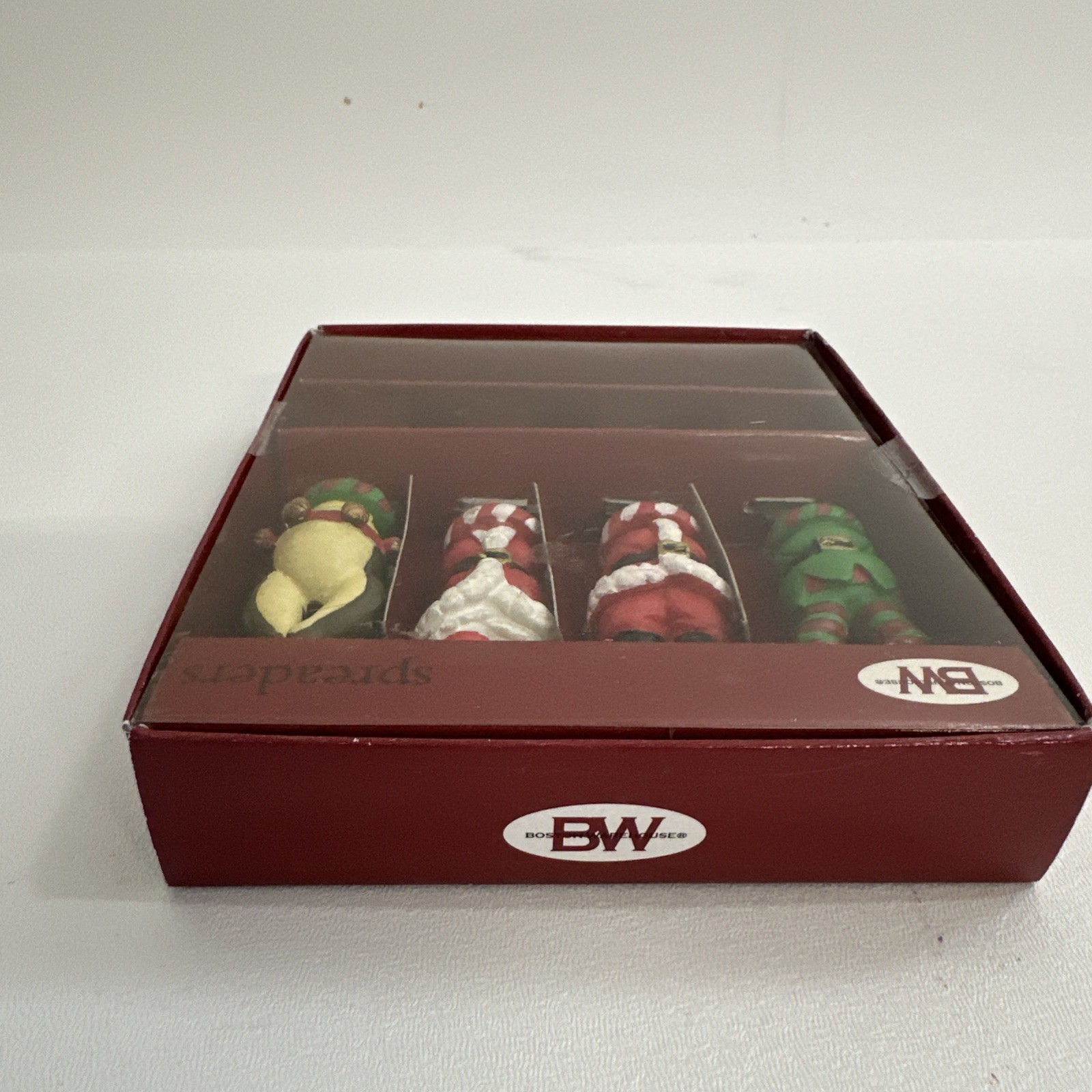 Boston Warehouse Christmas Dip/Cheese 4 Spreaders “Night Before Christmas” NIB