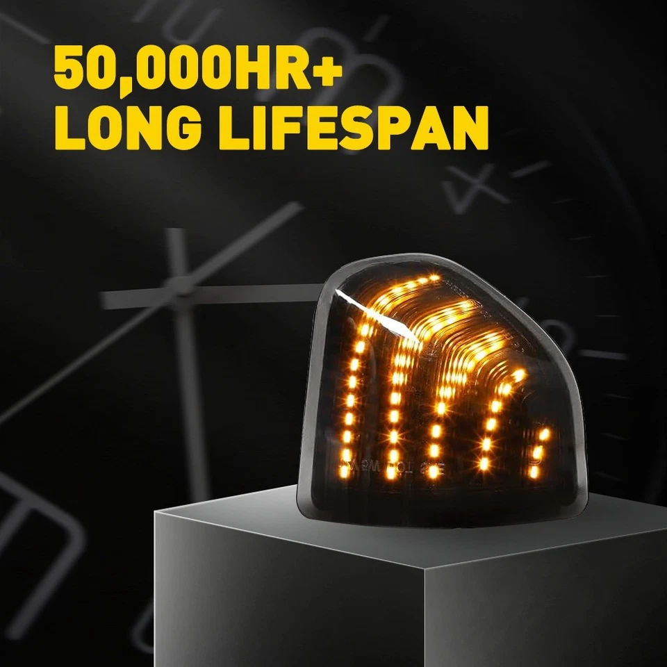 2X Luz lateral de señal de giro de espejo LED dinámico ámbar para Dodge Ram 3500 2010-2018 Foto 4 de 4