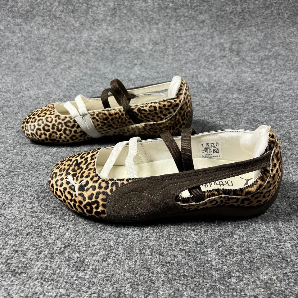Zapatos Puma para mujer talla 7,5 estampado de leopardo Mary Jane planos Ortholite Speedcat Foto 2 de 4