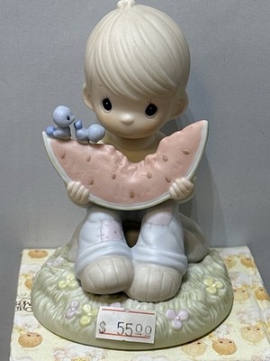 Precious Moments Porcelain Figurine    Water-Meloncholy Day Without You 