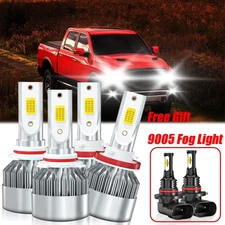 For Dodge Ram 3500 2009-2010 LED Headlight High Low Beam Fog Light Bulbs Kit
