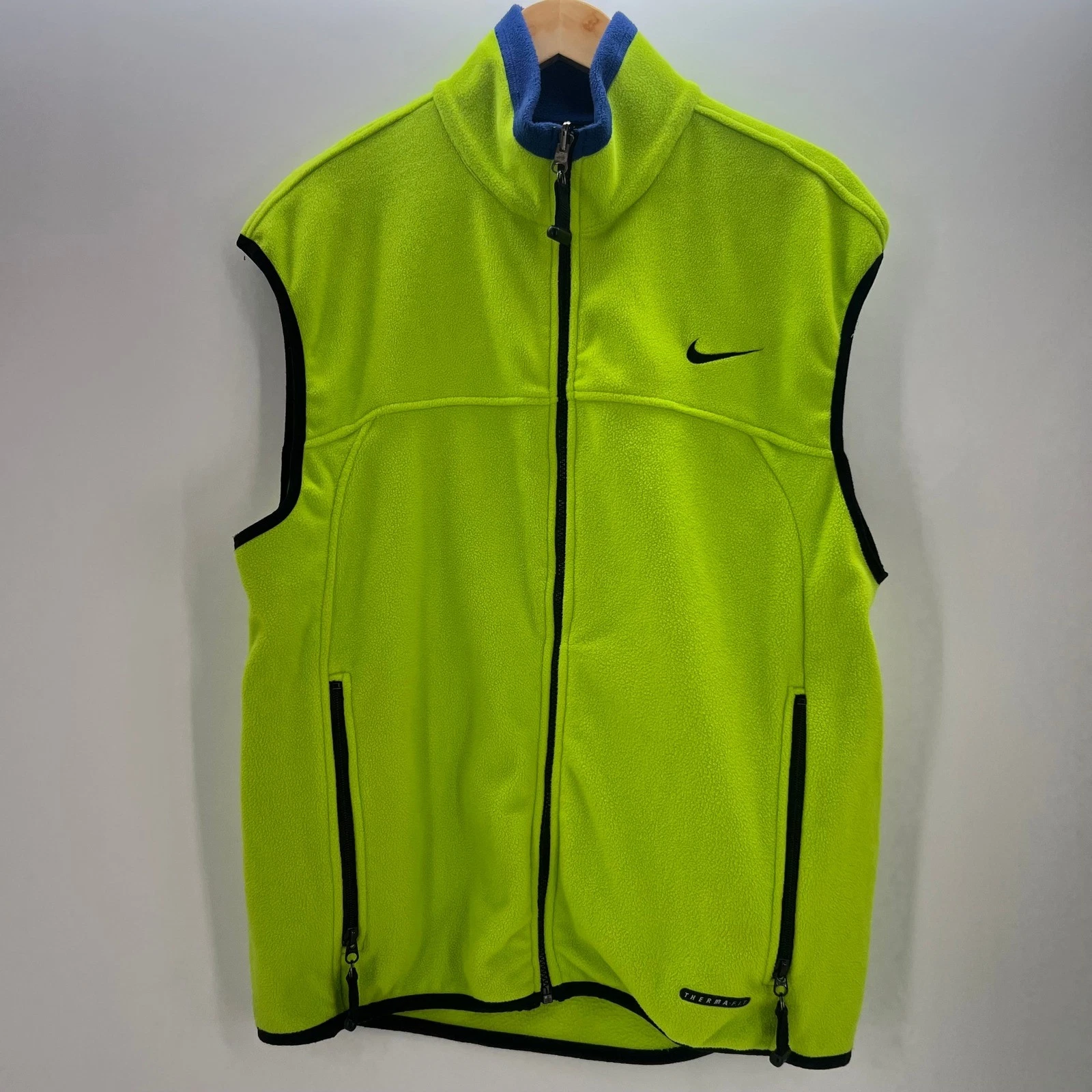 VTG Nike ACG Fleece Vest L Gorpcore Neon Lime Green Tactical Outdoor Layering