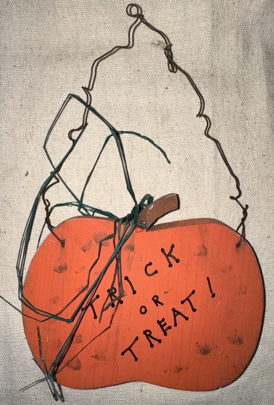 Halloween Hand Crafted 10” Pumpkin Hanging Wall/Door Decoration Indoor/Outdoor