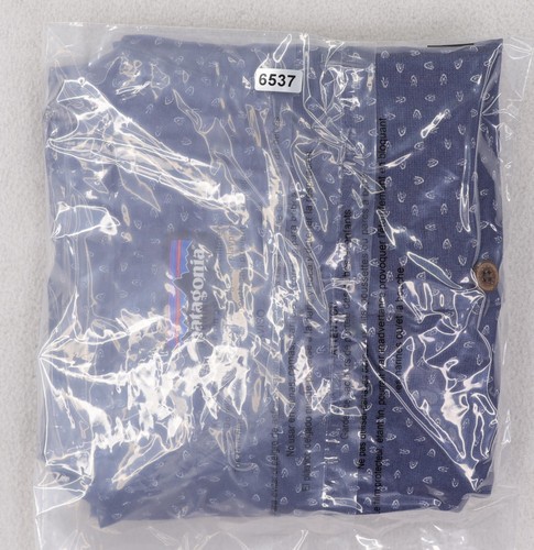 Patagonia Lightweight A/C Shirt Mens Large Blue Organic Cotton Hemp Short Sleeve - Picture 10 of 10