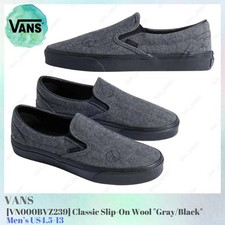 Vans Classic Slip-On Lana Gris Negro VN000BVZ239 Para hombres US4.5-13 NUEVO