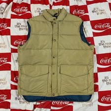 Woolrich Puffer Vest Tan Full Zip Sleeveless Quilted Outdoor Size L