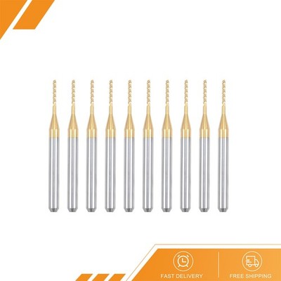 10pcs - 1mm Titanium Coat Carbide End Mill Engraving Milling Cutter Router Bits