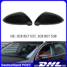 2x Für VW Passat B7 Jetta MK7 Spiegelkappen L+R Schwarz Glänz Außenspiegel