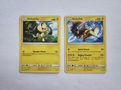 Heliolisk 44/145, Helioptile 43/145. Light Play. Pokemon. Not Foil.
