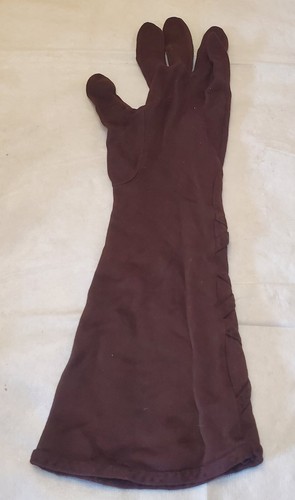 Guanti in rayon da donna vintage Fownes lunghezza avambraccio taglia 7 e 1/2. Marrone. anni 50-60 - Foto 6 di 9