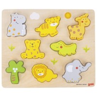 Goki Einlegepuzzle Wilde Tiere Holzpuzzle Setzpuzzle Puzzle FüR Kinder Holz