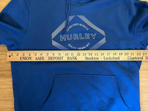Sudadera con capucha pulóver forrada de lana Hurley para hombre | H11 mediana nueva con etiquetas - Imagen 9 de 9