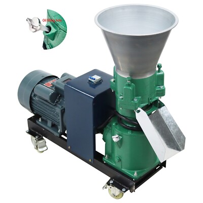 Multipurpose 4MM Feed Pellet Mill Machine 3-Head Roller Granulator 4.5KW 220V US