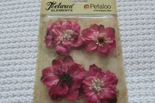 Petaloo Textured Elements "Fuchisa Burlap Blossoms" 1200-212- 4 per Package!