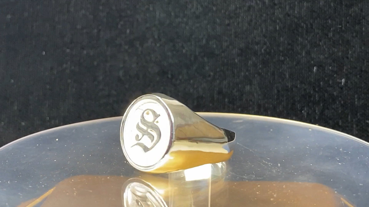 Letter S Old English Solid Initial Ring Sterling Silver 925 Sizes