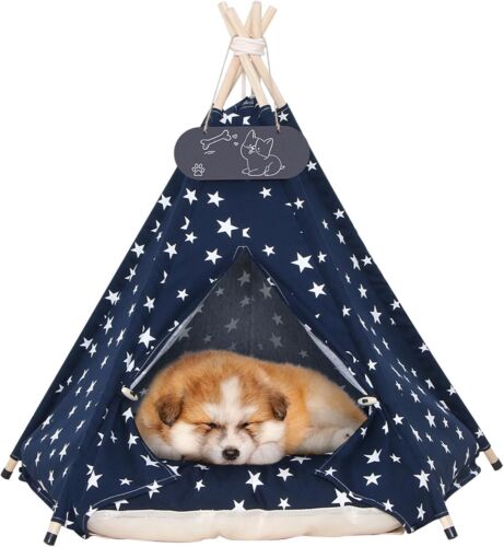 Cozy Indoor Pet Teepee Tent with Removable Cushion for Small Dogs & Cats - Picture 3 of 8