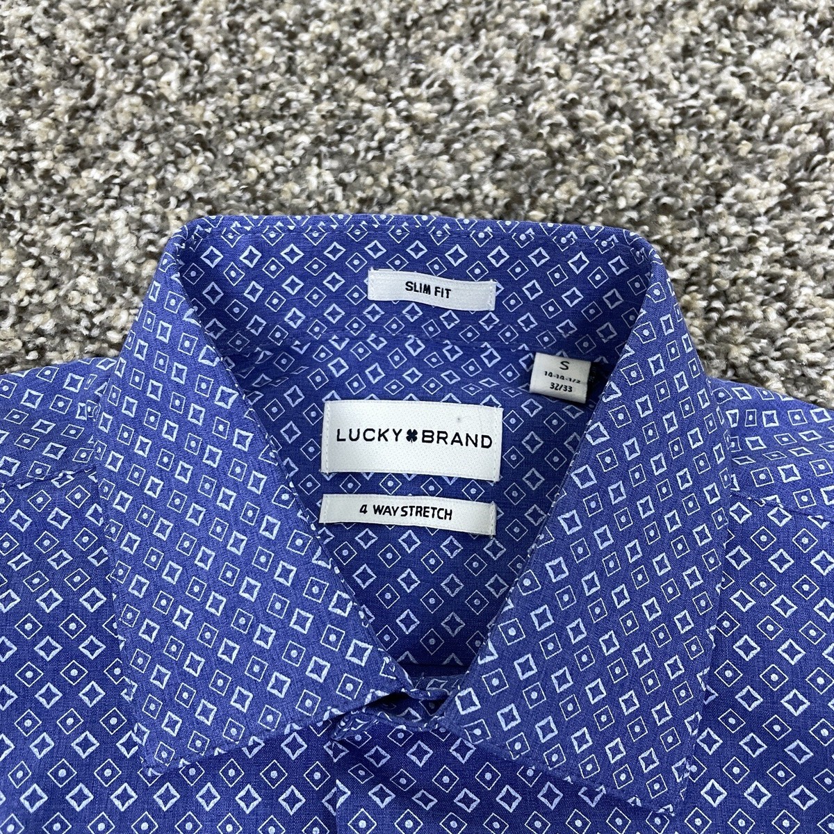 lucky brand slim fit stretch dress shirt Mens LUCKY BRAND Dress Shirt L Slim Fit/Stretch 16-1/2 34/35