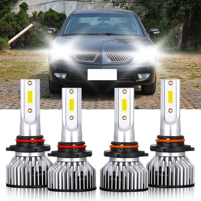 For Mitsubishi Galant 1988-2009 4X 9005+9006 LED Headlight Bulbs High Low Beam