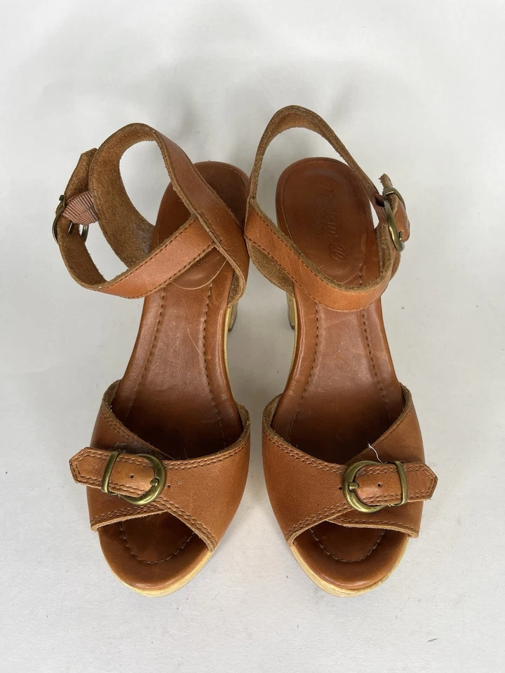 madewell туфли каблуки лодыжки ремень женщин размер 6,5 М США/37EU коричневая кожа - Изображение 4 из 4