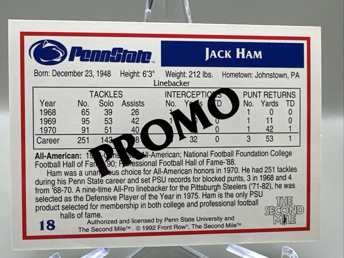 1992 Front Row Penn State Nittany Lions All-Americans Promo Jack