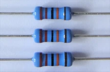  3 pcs  1/2 W, 1% Metal Film Resistors, Axial .Select value from pull down menu