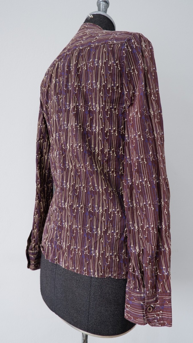 Stefanie Abstract Print Button-Up Shirt – 100% Cotton, Bold 