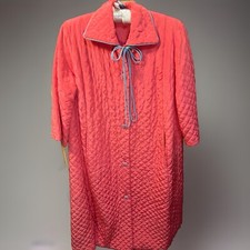 Vintage Housecoat Robe Quilted Salmon Albert Albert Excellent Condition