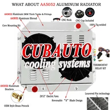 Fit Ford F-100 F-250 1967-1979 1968 Aluminum 3Row Radiator Shroud Fan Relay Kits